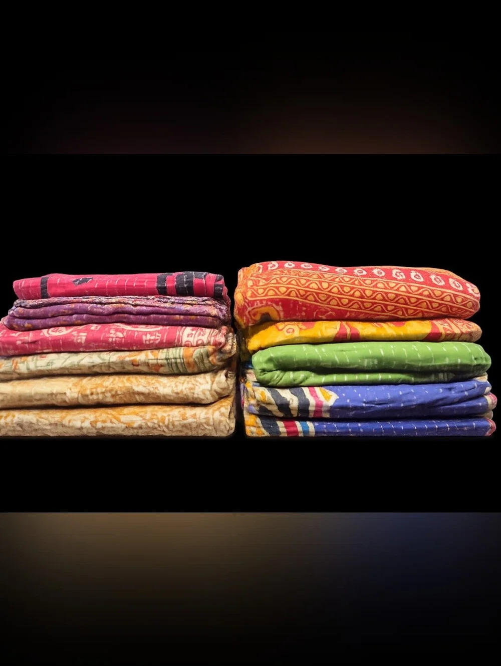 Assorted Multicolor Kantha Quilts - Vibrant Patchwork Bedding